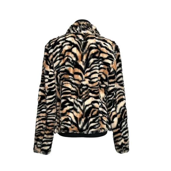 Kate Rosy animal print faux fur open front jacket size Small - Picture 13 of 14